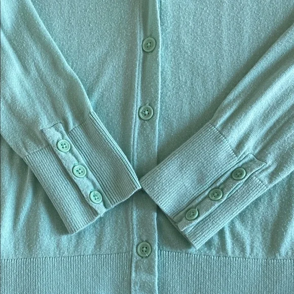 LOFT Light Green Women's Cardigan - Picture 8 of 8